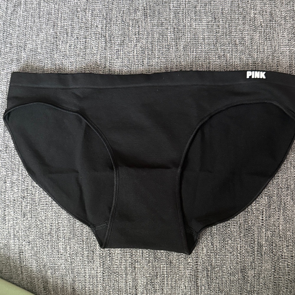 PINK Victoria's Secret Black Panties NWT